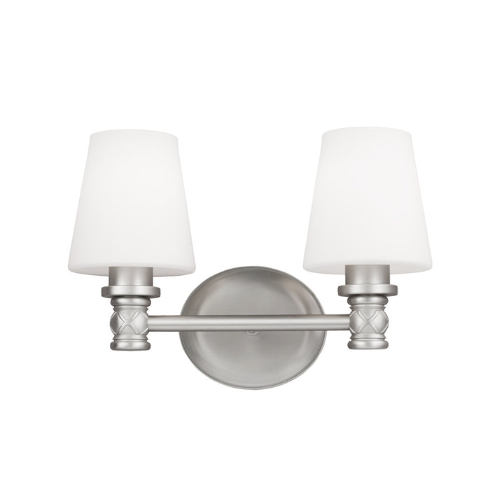 Visual Comfort Studio VS22102SN Two Light Vanity, Satin Nickel