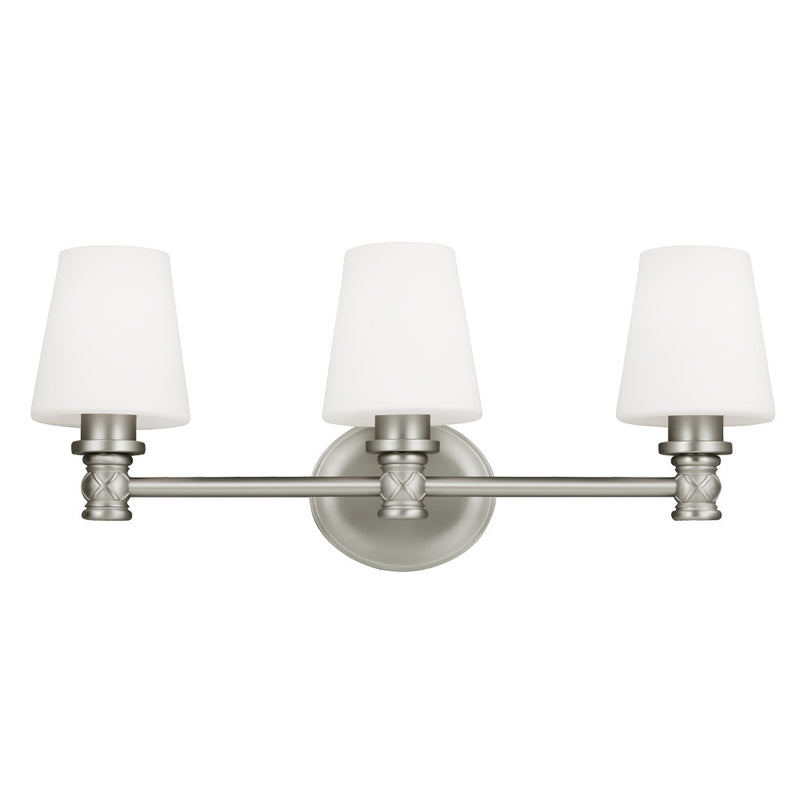 Visual Comfort Studio VS22103SN Three Light Vanity, Satin Nickel