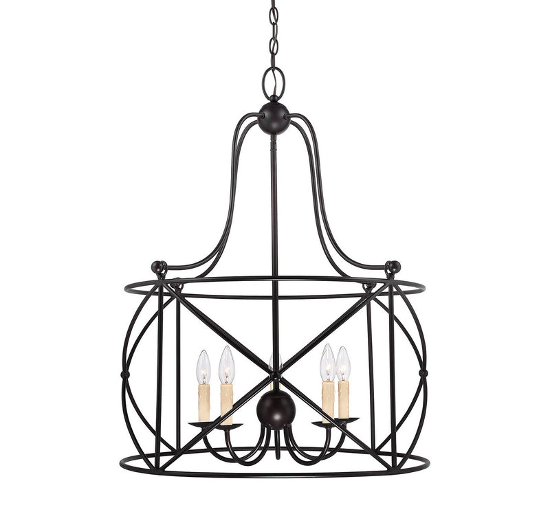 Savoy House 1-4072-5-13 Five Light Pendant, English Bronze