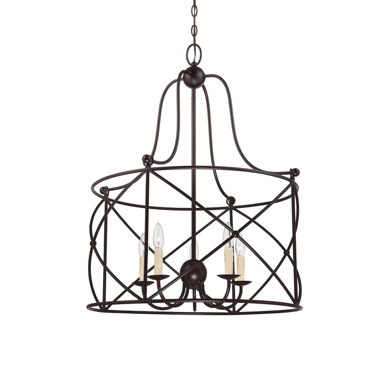 Savoy House 1-4072-5-13 Five Light Pendant, English Bronze