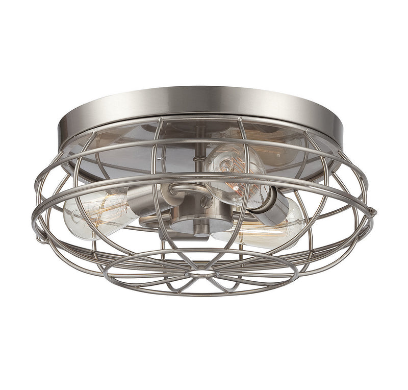 Savoy House 6-8074-15-SN Three Light Flush Mount, Satin Nickel