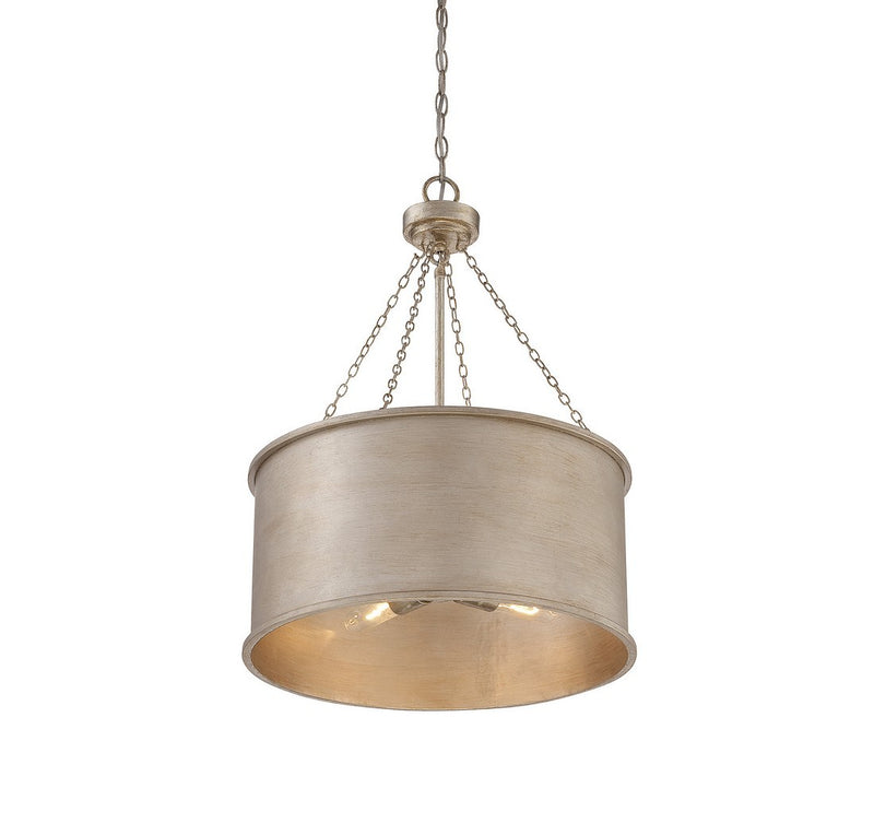 Savoy House 7-487-4-53 Four Light Pendant, Silver Patina