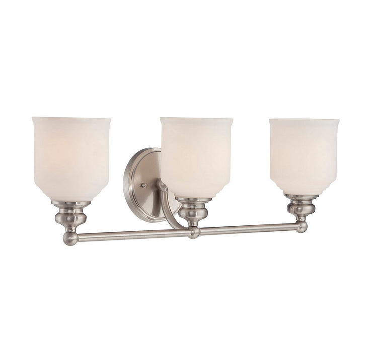 Savoy House 8-6836-3-SN Three Light Bath Bar, Satin Nickel