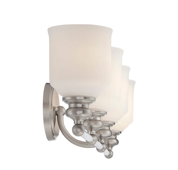Savoy House 8-6836-4-SN Four Light Bath Bar, Satin Nickel