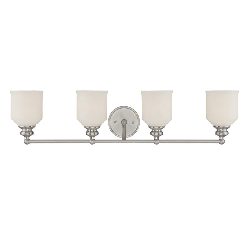 Savoy House 8-6836-4-SN Four Light Bath Bar, Satin Nickel