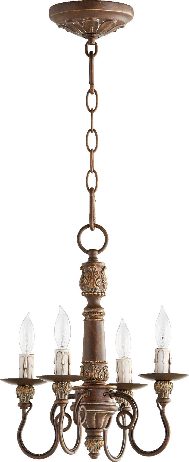 Quorum 6006-4-39 Four Light Chandelier, Vintage Copper