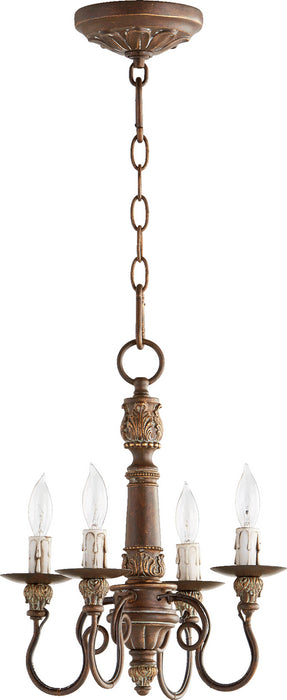 Quorum 6006-4-39 Four Light Chandelier, Vintage Copper
