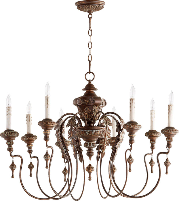 Quorum 6006-8-39 Eight Light Chandelier, Vintage Copper (Open Box - Final Sale)