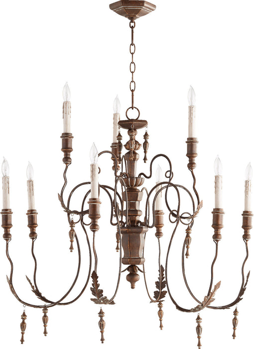 Quorum 6006-9-39 Nine Light Chandelier, Vintage Copper (Open Box - Final Sale)