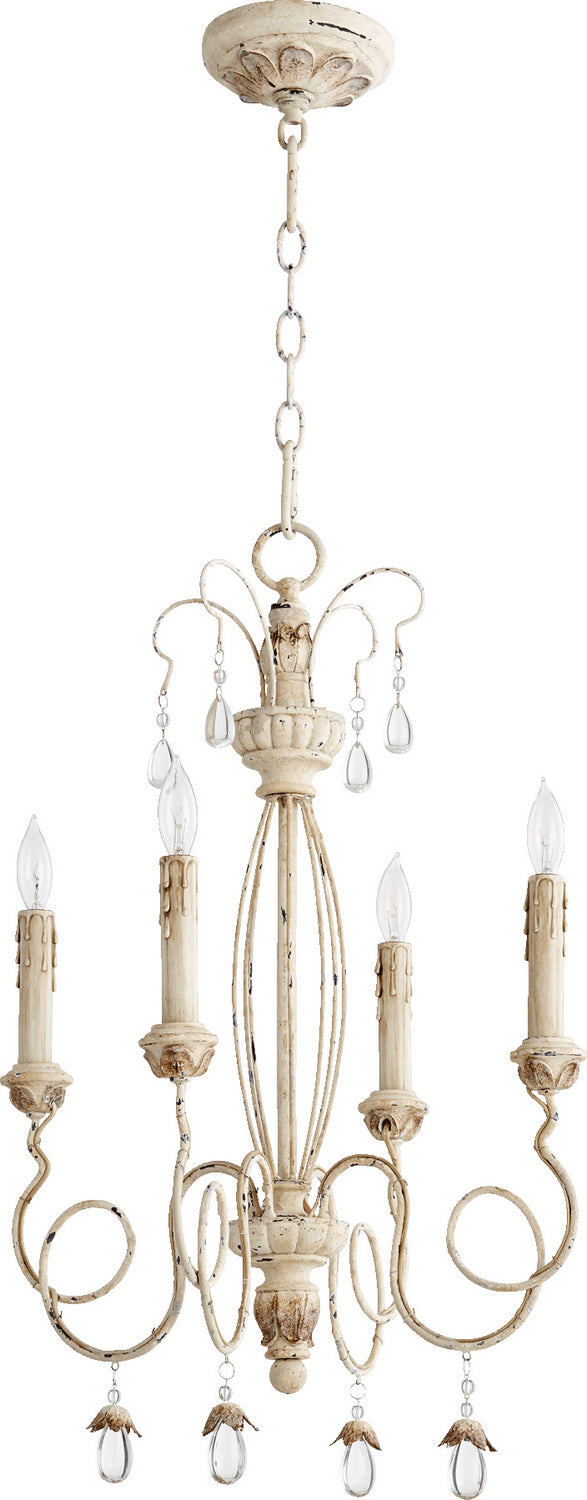 Quorum 6044-4-70 Four Light Chandelier, Persian White
