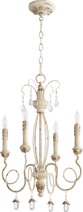 Quorum 6044-4-70 Four Light Chandelier, Persian White