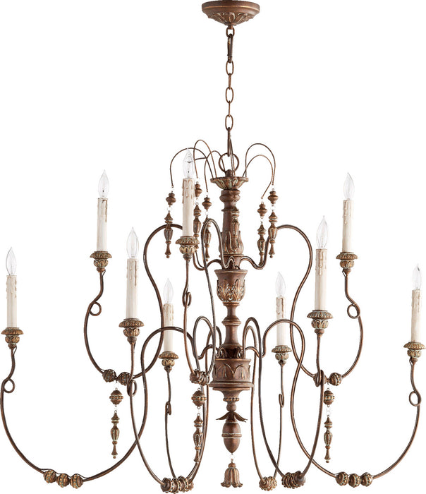 Quorum 6206-9-39 Nine Light Chandelier, Vintage Copper