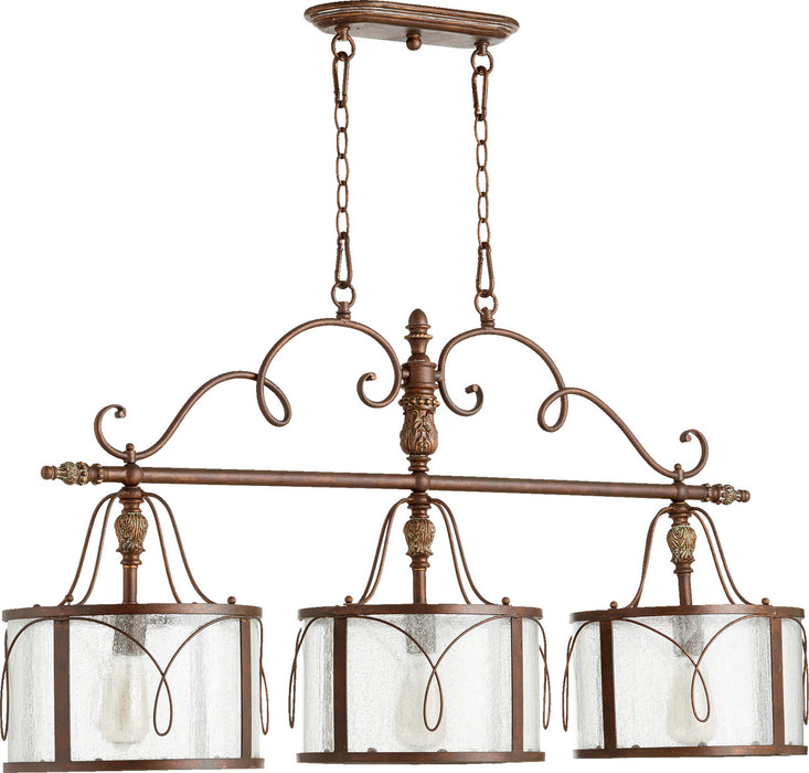 Quorum 6506-3-39 Three Light Island Pendant, Vintage Copper
