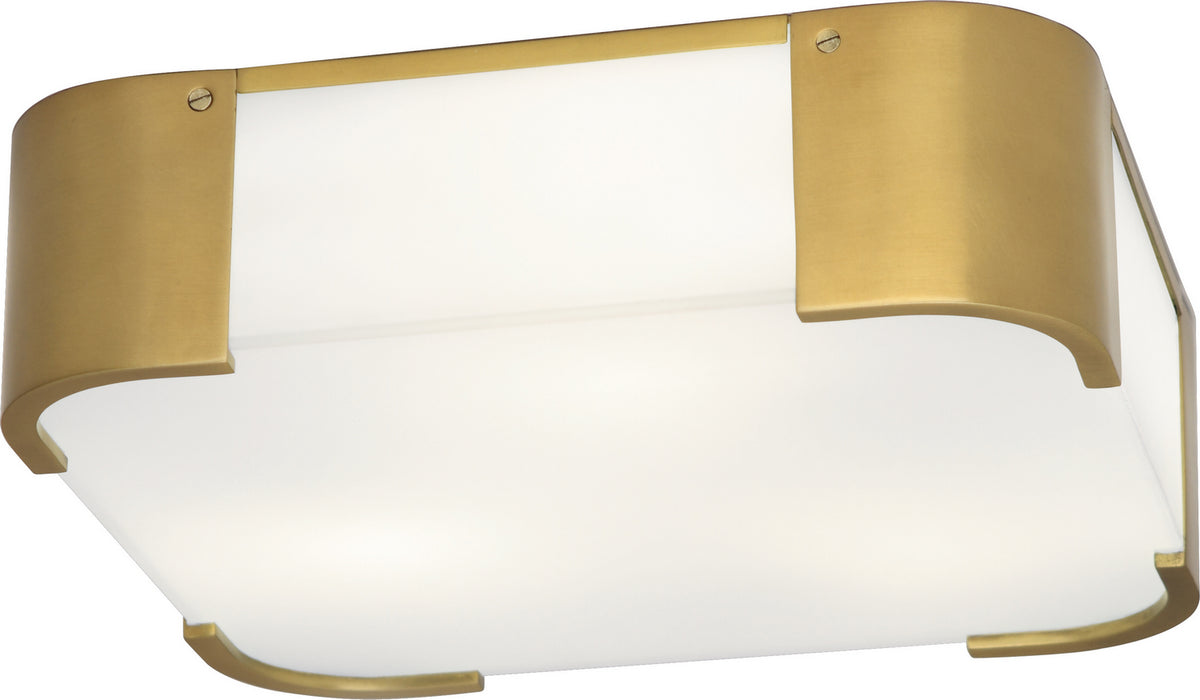 Robert Abbey 1319 Three Light Flushmount, Antique Brass