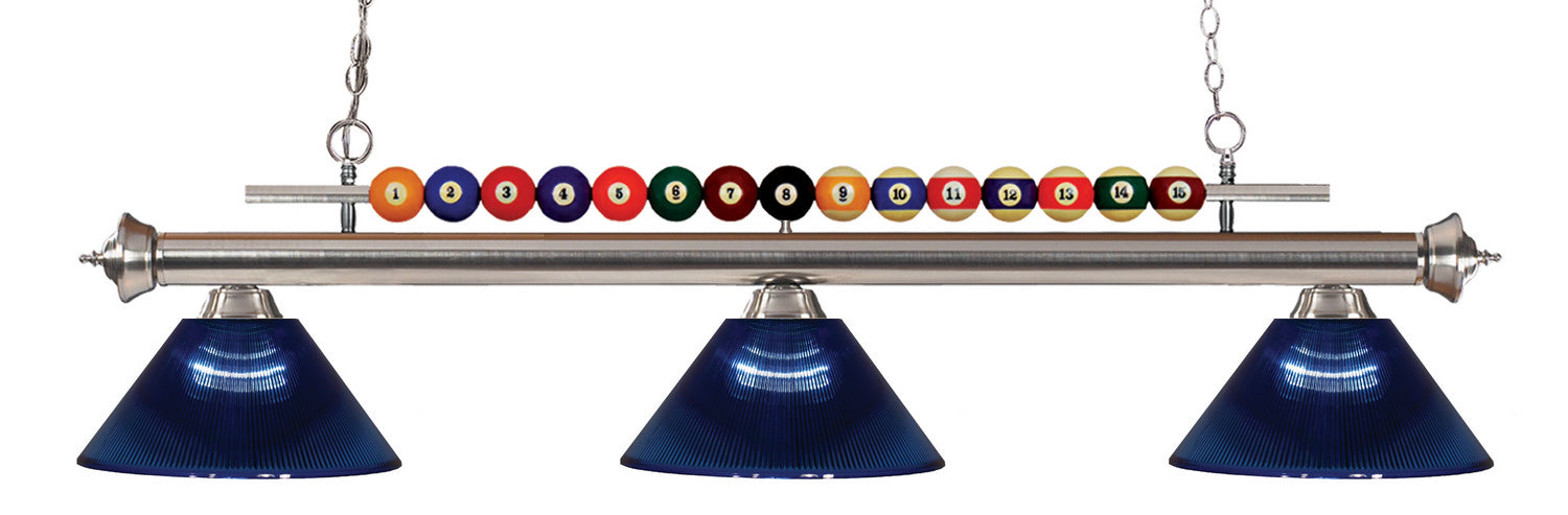 Z-Lite 170BN-ARDB Three Light Billiard, Brushed Nickel
