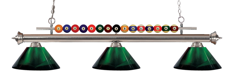 Z-Lite 170BN-ARG Three Light Billiard, Brushed Nickel