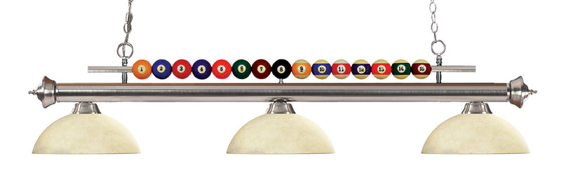 Z-Lite 170BN-DGM14 Three Light Billiard, Brushed Nickel