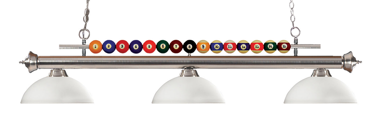 Z-Lite 170BN-DMO14 Three Light Billiard, Brushed Nickel