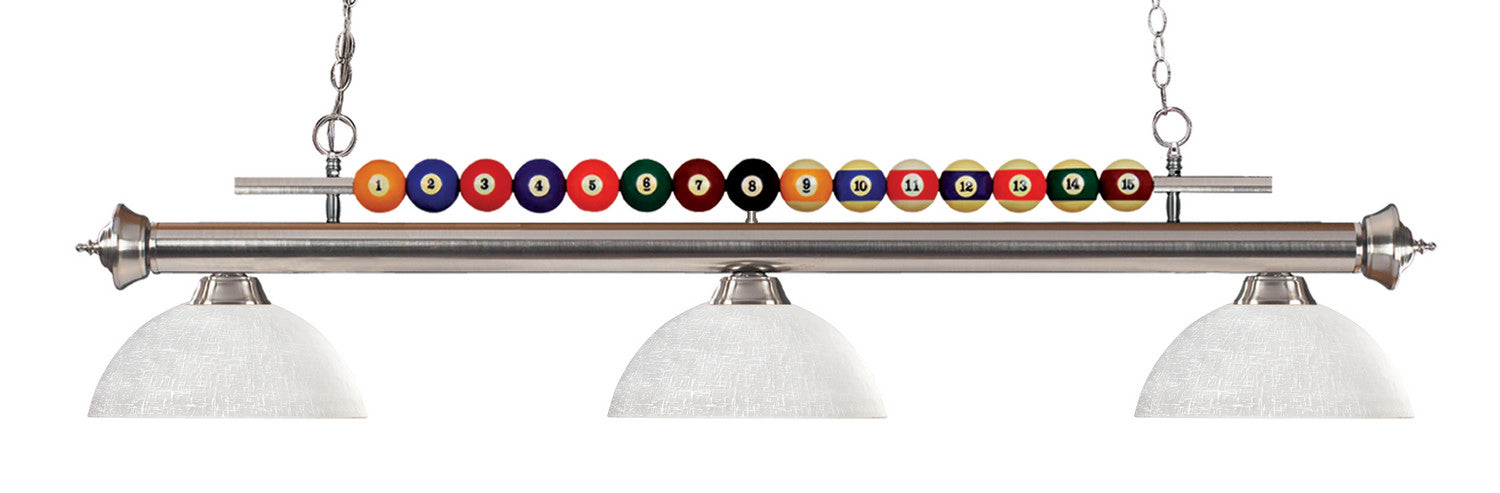 Z-Lite 170BN-DWL14 Three Light Billiard, Brushed Nickel
