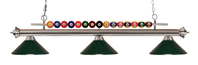 Z-Lite 170BN-MDG Three Light Billiard, Brushed Nickel