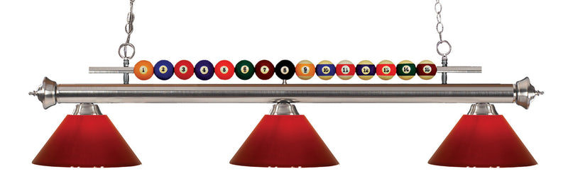 Z-Lite 170BN-PRD Three Light Billiard, Brushed Nickel