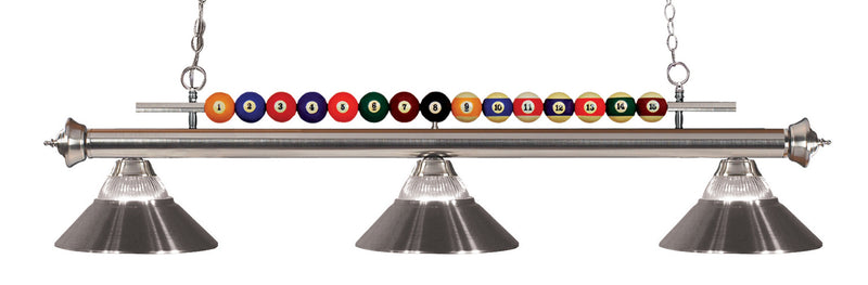 Z-Lite 170BN-RBN Three Light Billiard, Brushed Nickel