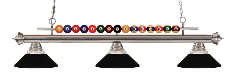 Z-Lite 170BN-RMB Three Light Billiard, Brushed Nickel