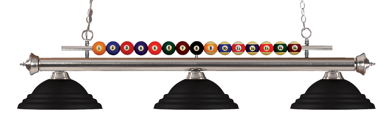 Z-Lite 170BN-SMB Three Light Billiard, Brushed Nickel