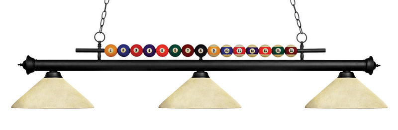 Z-Lite 170MB-AGM14 Three Light Billiard, Matte Black