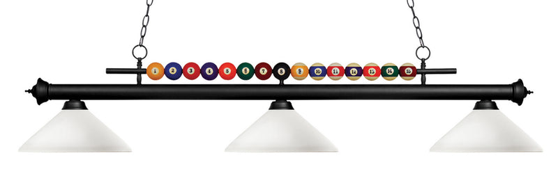 Z-Lite 170MB-AMO14 Three Light Billiard, Matte Black