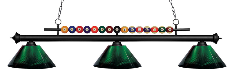 Z-Lite 170MB-ARG Three Light Billiard, Matte Black