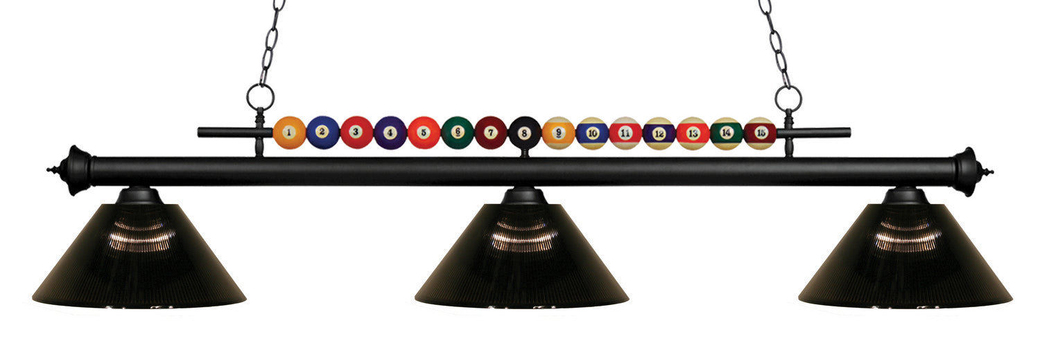 Z-Lite 170MB-ARS Three Light Billiard, Matte Black