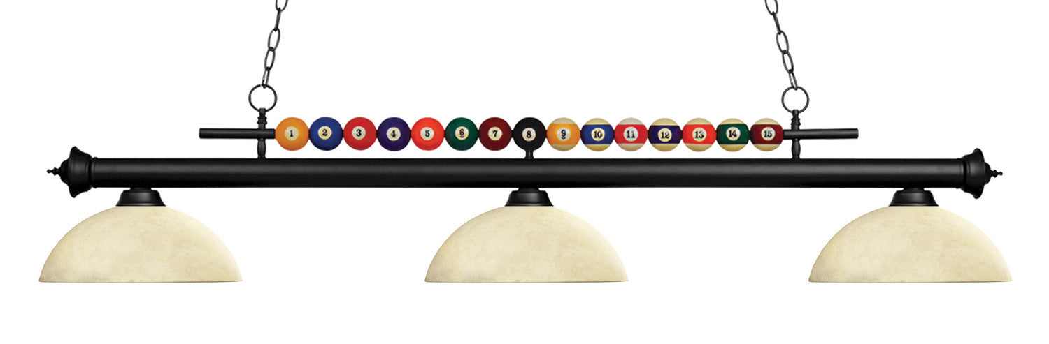 Z-Lite 170MB-DGM14 Three Light Billiard, Matte Black
