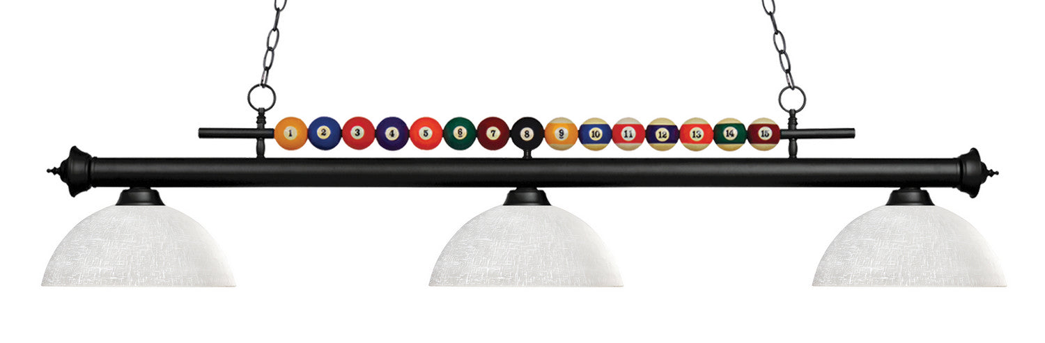 Z-Lite 170MB-DWL14 Three Light Billiard, Matte Black
