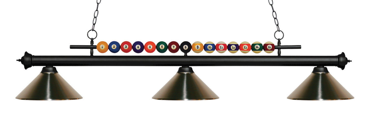 Z-Lite 170MB-MBN Three Light Billiard, Matte Black