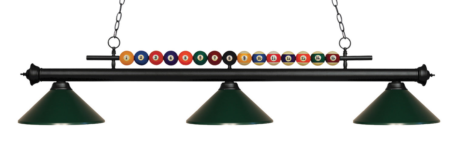 Z-Lite 170MB-MDG Three Light Billiard, Matte Black