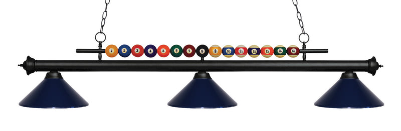Z-Lite 170MB-MNB Three Light Billiard, Matte Black