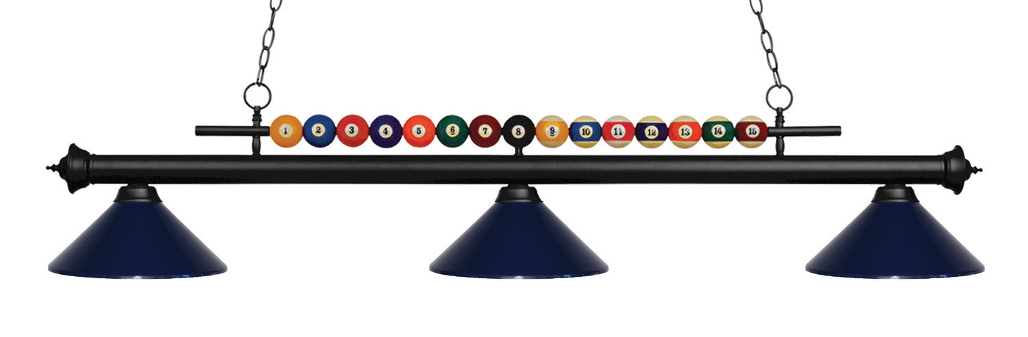 Z-Lite 170MB-MNB Three Light Billiard, Matte Black