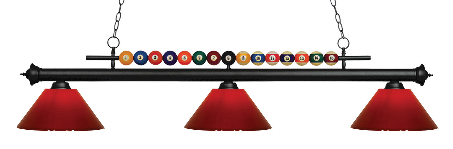 Z-Lite 170MB-PRD Three Light Billiard, Matte Black