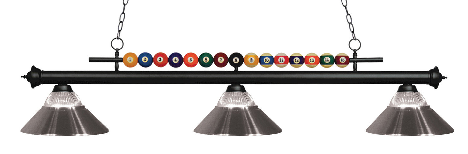 Z-Lite 170MB-RBN Three Light Billiard, Matte Black