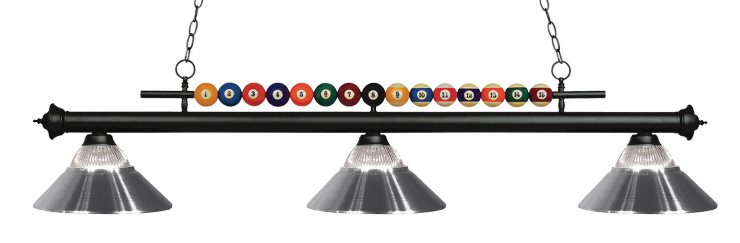 Z-Lite 170MB-RCH Three Light Billiard, Matte Black
