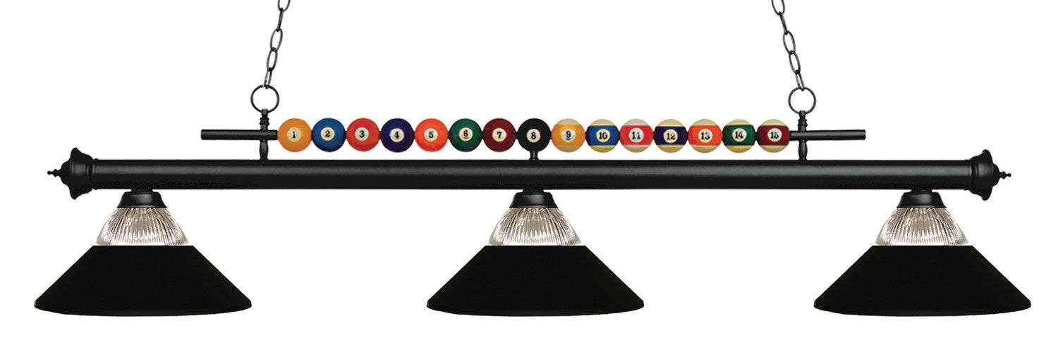 Z-Lite 170MB-RMB Three Light Billiard, Matte Black