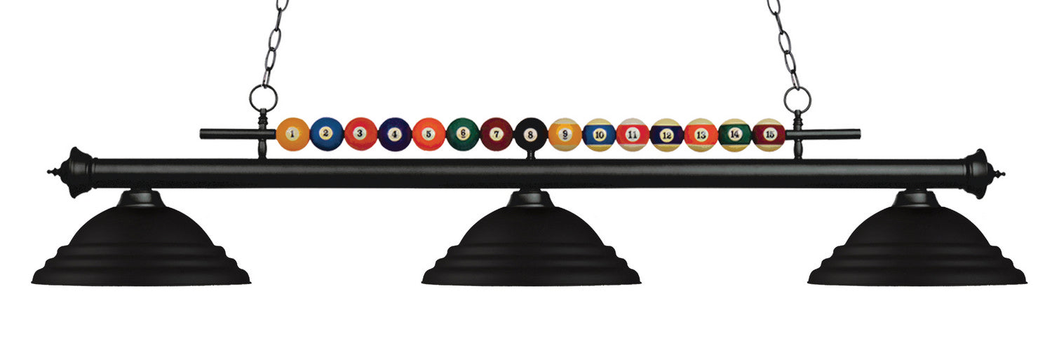 Z-Lite 170MB-SMB Three Light Billiard, Matte Black