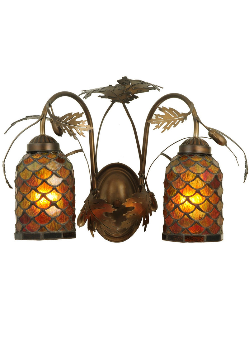 Meyda Tiffany 141336 Two Light Wall Sconce, Antique Copper