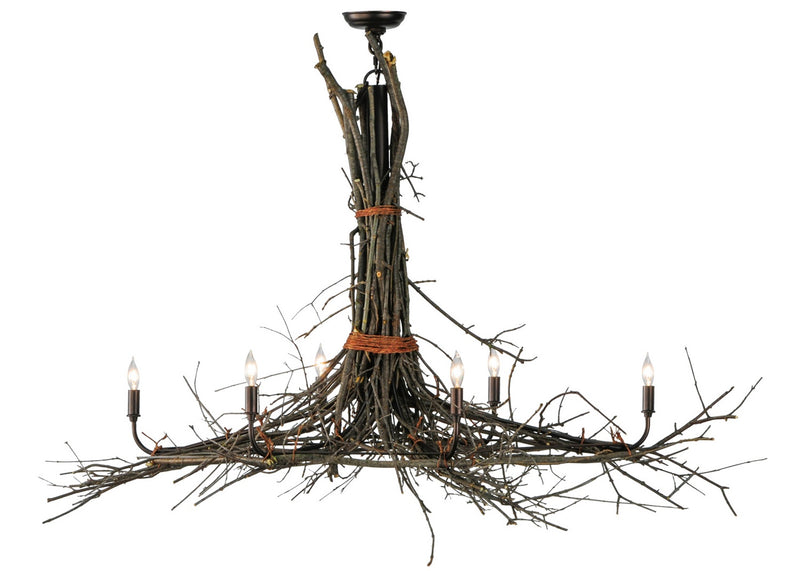 Meyda Tiffany 141355 Six Light Chandelier, Mahogany Bronze