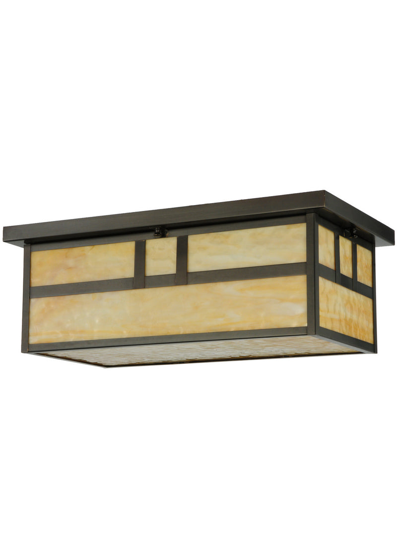 Meyda Tiffany 141527 Two Light Flushmount, Craftsman Brown