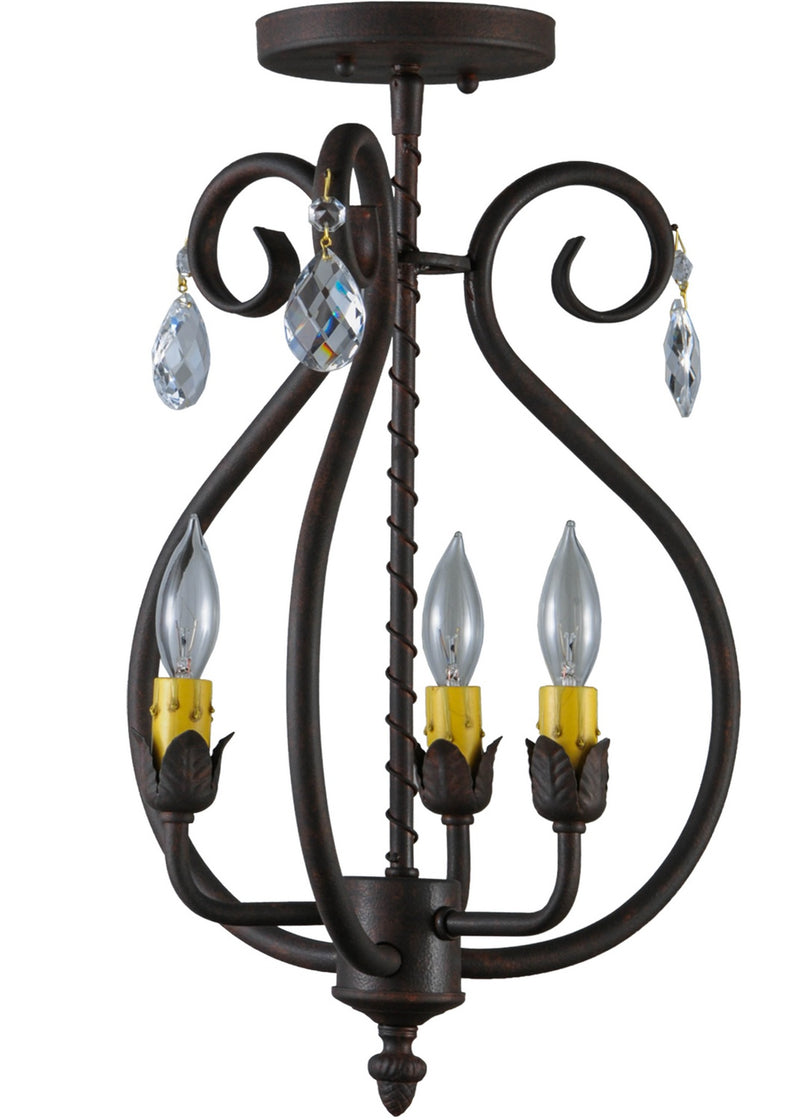 Meyda Tiffany 141643 Three Light Chandelier, Cajun Spice