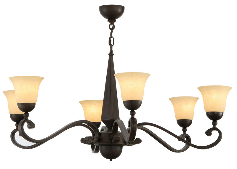 Meyda Tiffany 141664 Six Light Chandelier, Classic Rust