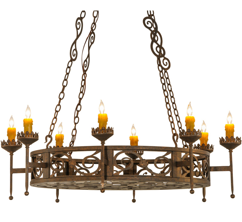 Meyda Tiffany 141705 Eight Light Chandelier, Gilded Tobacco