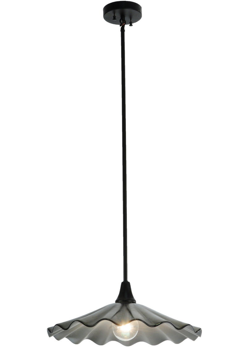 Meyda Tiffany 141707 One Light Pendant, Black Metal